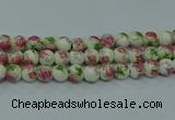 CPB651 15.5 inches 6mm round Painted porcelain beads