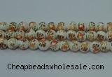 CPB671 15.5 inches 6mm round Painted porcelain beads