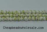 CPB721 15.5 inches 6mm round Painted porcelain beads