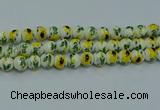 CPB731 15.5 inches 6mm round Painted porcelain beads