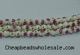 CPB741 15.5 inches 6mm round Painted porcelain beads