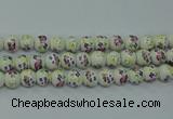 CPB771 15.5 inches 6mm round Painted porcelain beads