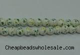 CPB781 15.5 inches 6mm round Painted porcelain beads