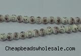 CPB792 15.5 inches 8mm round Painted porcelain beads