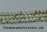 CPB801 15.5 inches 6mm round Painted porcelain beads