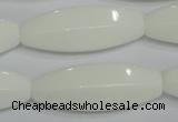 CPB82 15.5 inches 15*40mm rice white porcelain beads wholesale