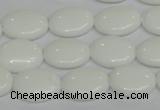 CPB86 15.5 inches 12*16mm oval white porcelain beads wholesale