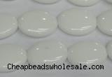 CPB88 15.5 inches 15*20mm oval white porcelain beads wholesale