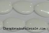 CPB92 15.5 inches 18*25mm flat teardrop white porcelain beads wholesale