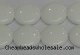 CPB98 15.5 inches 18mm flat round white porcelain beads wholesale