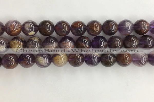 CPC663 15.5 inches 12mm round purple phantom quartz beads