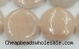 CPI10 15.5 inches 25mm flat round pink aventurine jade beads wholesale