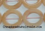 CPI105 15.5 inches 25mm donut pink aventurine jade beads