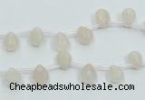 CPI11 15.5 inches 6*8mm top-drilled teardrop pink aventurine jade beads