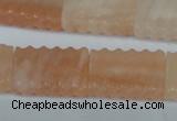 CPI155 15.5 inches 18*25mm carved rectangle pink aventurine jade beads