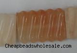 CPI156 15.5 inches 25*35mm carved rectangle pink aventurine jade beads