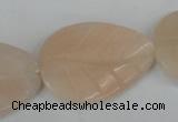 CPI158 15.5 inches 25*35mm carved leaf pink aventurine jade beads