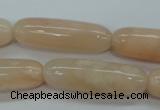 CPI38 15.5 inches 12*40mm rice pink aventurine jade beads