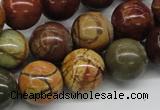 CPJ03 15.5 inches 16mm round picasso jasper beads wholesale