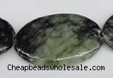 CPJ221 15.5 inches 25*40mm oval green picasso jasper beads