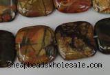 CPJ362 15.5 inches 20*20mm square picasso jasper gemstone beads