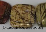 CPJ363 15.5 inches 30*30mm square picasso jasper gemstone beads