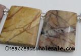 CPJ377 Top drilled 22*26mm trapezoid picasso jasper beads