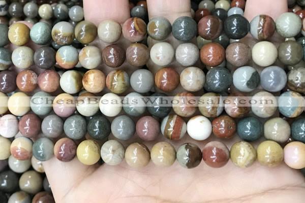 CPJ482 15.5 inches 8mm round polychrome jasper beads wholesale