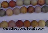 CPJ510 15.5 inches 4mm round matte polychrome jasper beads wholeasle