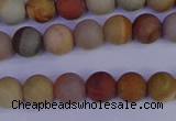 CPJ511 15.5 inches 6mm round matte polychrome jasper beads wholeasle