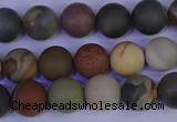 CPJ512 15.5 inches 8mm round matte polychrome jasper beads wholeasle