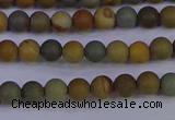 CPJ520 15.5 inches 4mm round matte wildhorse picture jasper beads