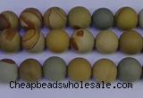 CPJ521 15.5 inches 6mm round matte wildhorse picture jasper beads