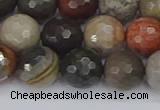 CPJ549 15.5 inches 10mm faceted round polychrome jasper beads