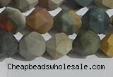 CPJ592 15.5 inches 10mm faceted nuggets matte polychrome jasper beads