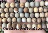 CPJ653 15.5 inches 10mm round matte picture jasper beads wholesale