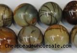 CPJ66 15.5 inches 18mm round picasso jasper gemstone beads