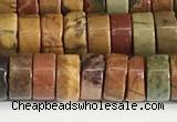 CPJ681 15.5 inches 3*6mm heishi picasso jasper beads wholesale