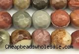 CPJ695 15 inches 6mm faceted round American picture jasper beads