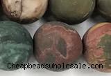 CPJ739 15 inches 12mm round matte picasso jasper beads