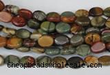 CPJ81 15.5 inches 6*8mm oval picasso jasper gemstone beads