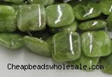 CPO08 15.5 inches 12*12mm square olivine gemstone beads wholesale