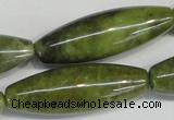 CPO26 15.5 inches 10*30mm rice olivine gemstone beads wholesale