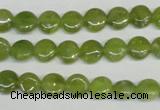 CPO28 15.5 inches 8mm flat round olivine gemstone beads wholesale