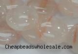 CPQ03 15.5 inches 20mm flat round natural pink quartz beads