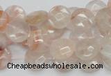 CPQ16 15.5 inches 12mm faceted coin natural pink quartz beads