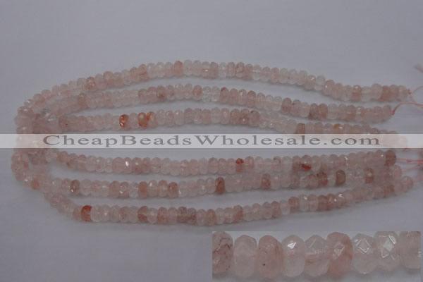 CPQ211 15.5 inches 5*8mm faceted rondelle natural pink quartz beads