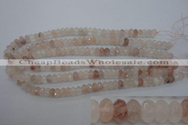 CPQ212 15.5 inches 6*10mm faceted rondelle natural pink quartz beads