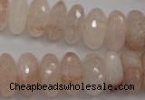 CPQ215 15.5 inches 8*16mm faceted rondelle natural pink quartz beads