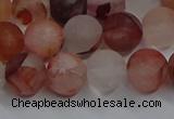 CPQ302 15.5 inches 8mm round matte pink quartz beads wholesale